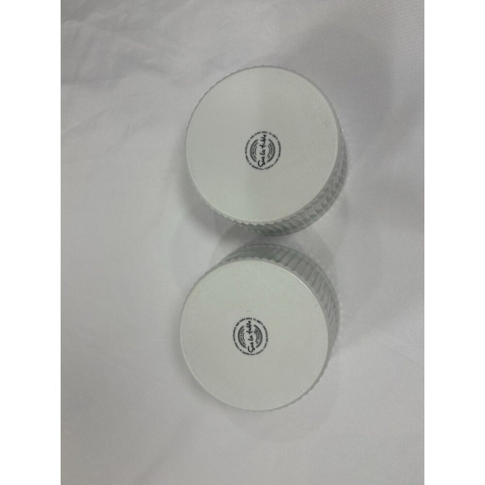 Lot of 2 Sur La Table Porcelain Round Soufflé Dishes Ramekin Ribbed White 8 Oz - Picture 3 of 5